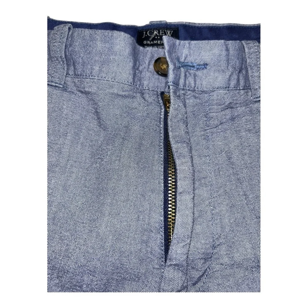 J.Crew Men's Gramercy Shorts Flat Front Blue Chambray Cotton Size 32W